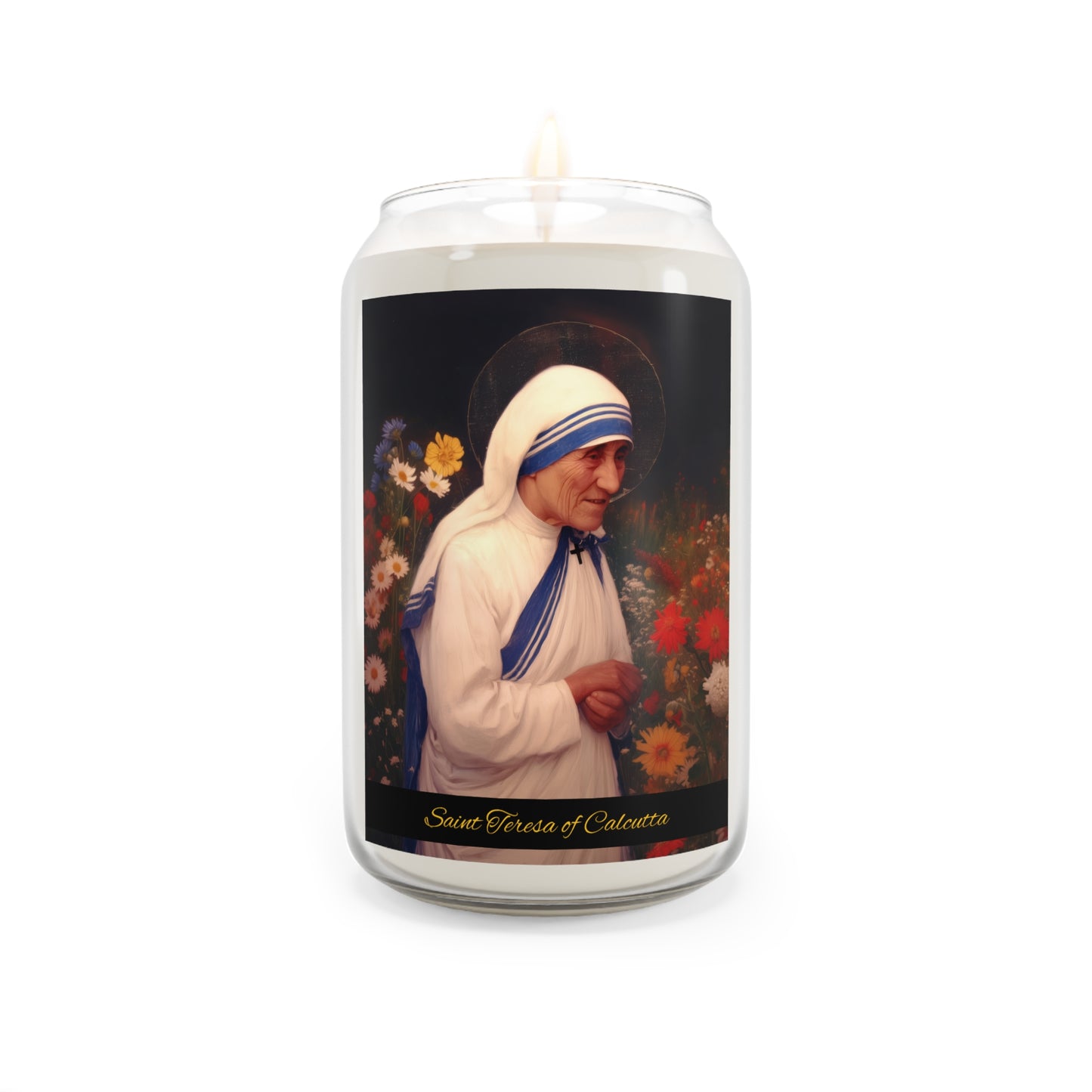 Saint Teresa of Calcutta - Scented Prayer Candle, 13.75oz -  Candle - Catholic Art - prayer room Scented Candle - Religious Saint
