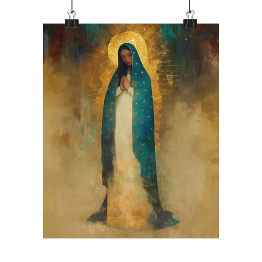 Flower of the new World - Our Lady of Guadalupe - Sanctified Souls Print - Multiple Sizes - Premium Matte Vertical Posters - Catholic