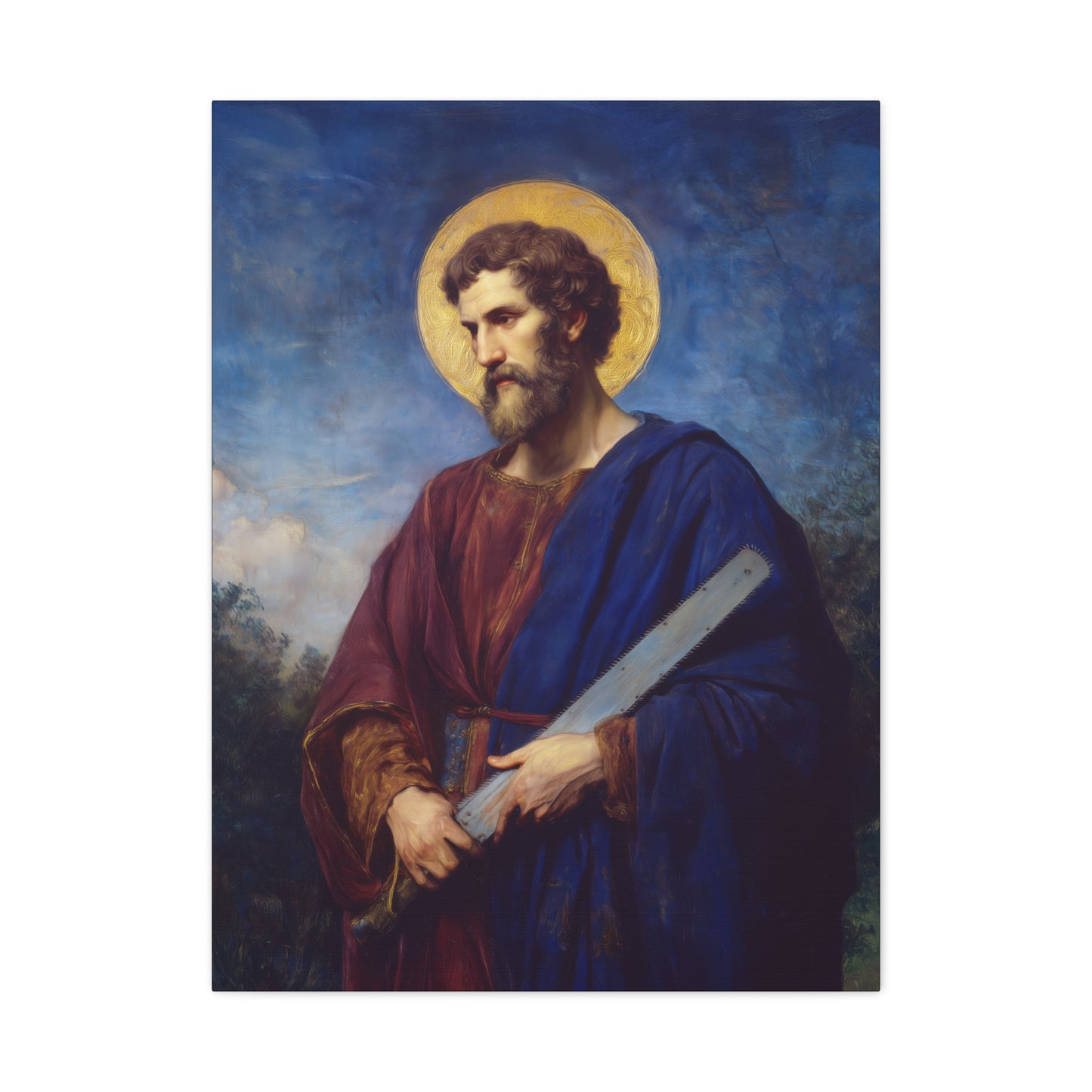 Saint Simon the Apostle  - Gallery Wrapped Canvas - Print - Religious Art for your Home - Catholic Art