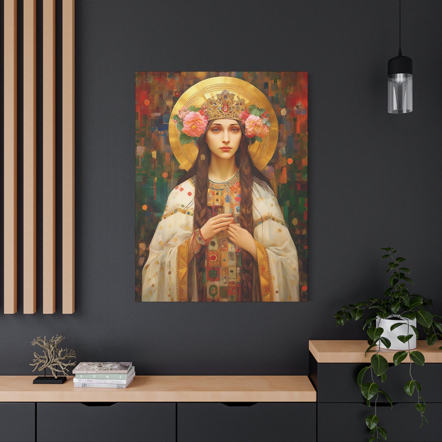 Saint Elizabeth of Hungary  - Museum Wrapped Canvas - Sanctified Souls Print - Religious Art for your Home