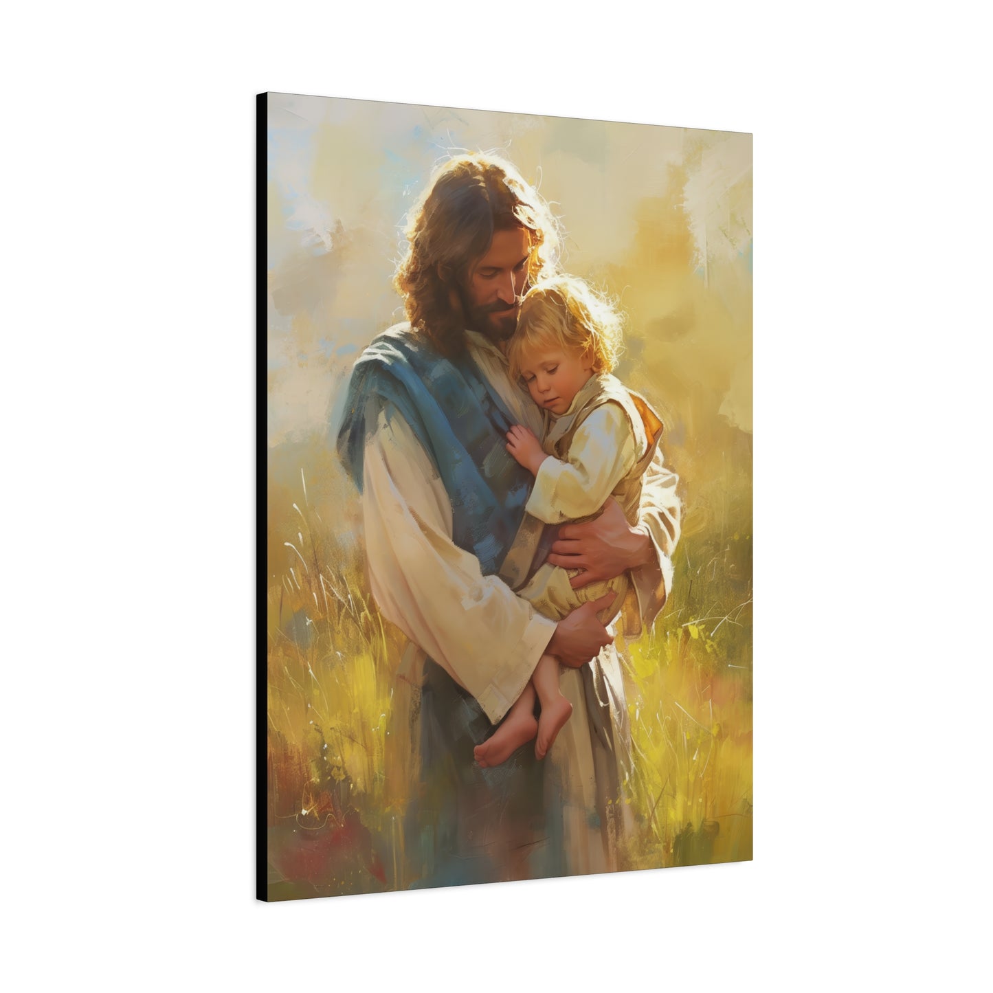 Jesus, Guardian of Innocence - Christ and Child - Museum Wrapped Canvas - Print - Religious Art for your Home - Christian art print
