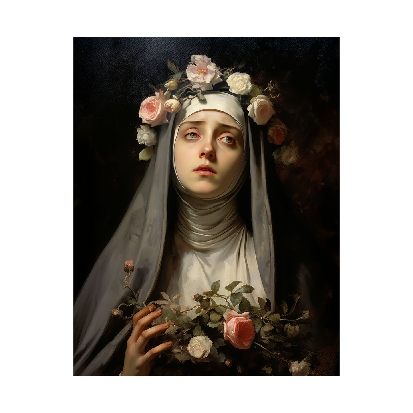 Saint Rose of Lima - Sanctified Souls Print - Multiple Sizes - Premium Matte Vertical Posters - Patron Saint of Florists