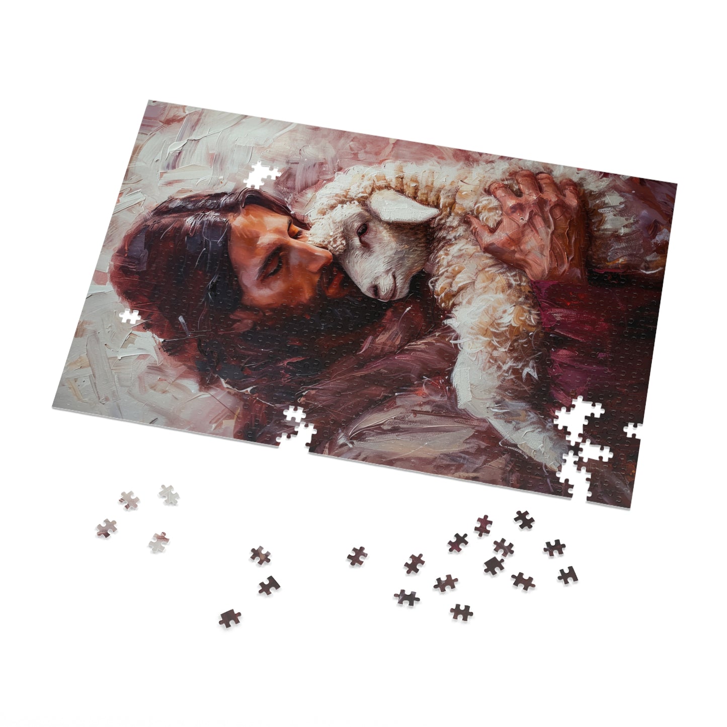Jesus and the Little Lamb - Puzzle and Keepsake Tin - Religious (30, 110, 252, 500,1000) - Religious Puzzle - Christ the Savior Art print