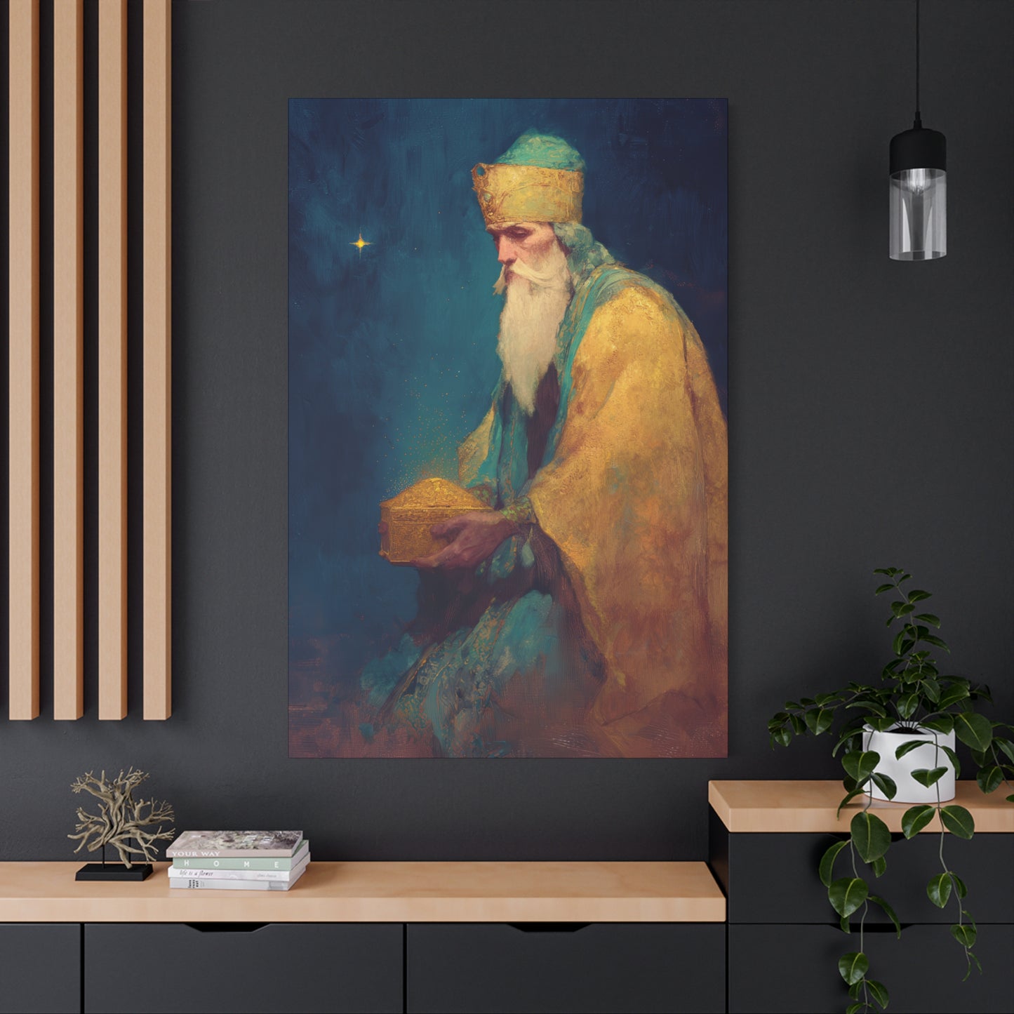 Caspar and the Offering of Worship - 3 Wise Men - Gallery Wrapped Canvas - Print - Religious Art for your Home - Catholic