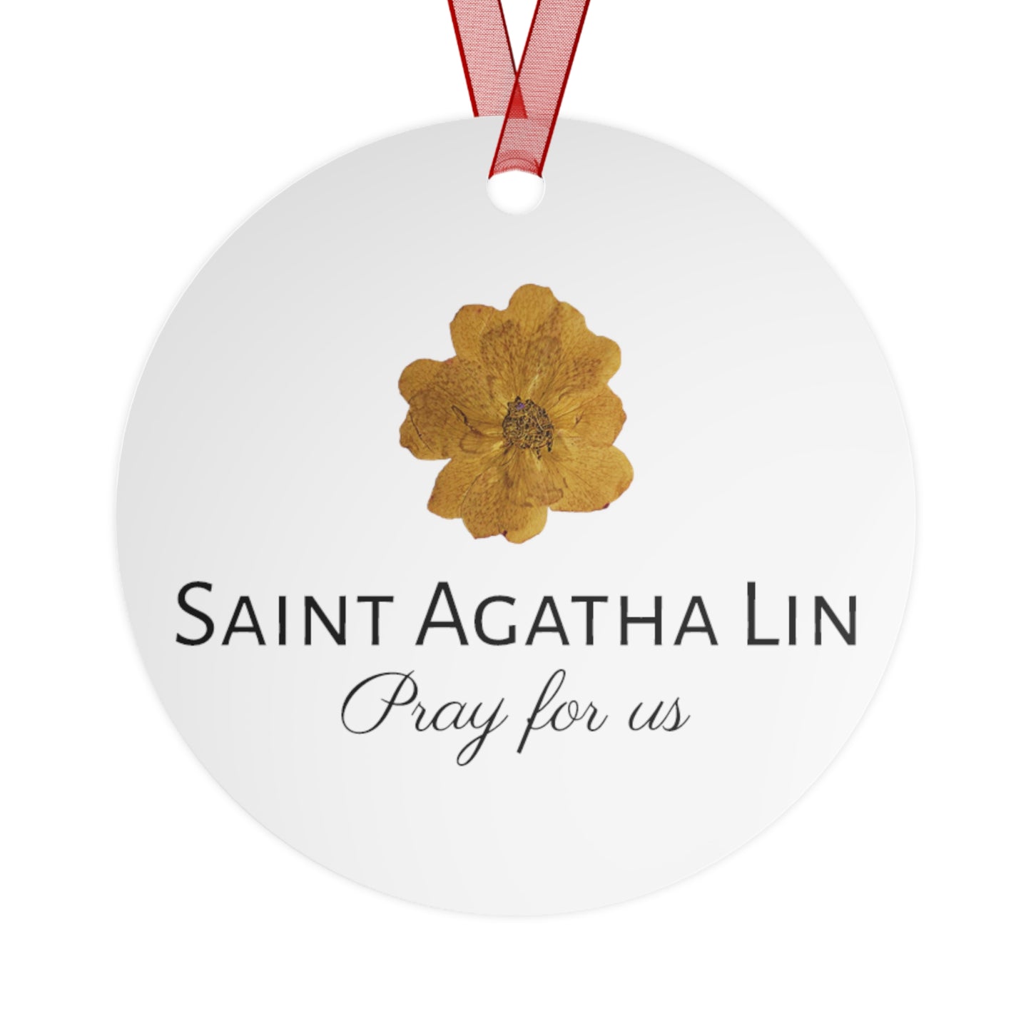 Saint Agatha Lin - Metal Ornament - Religious Holiday Christmas Ornament and Keepsake
