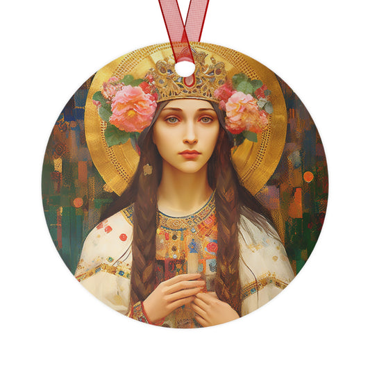 Saint Elizabeth of Hungary - Religious Holiday Christmas Ornament and Keepsake - Double sided Keepsake Religious Ornament