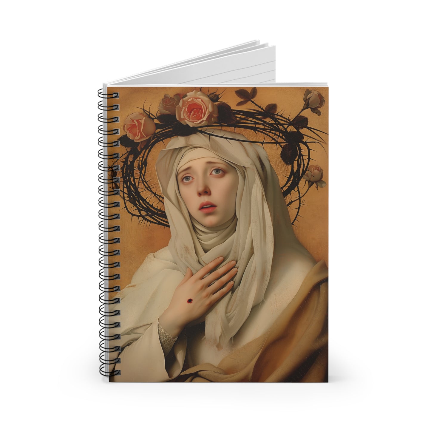 Saint Catherine de Ricci - Sanctified Souls Art - Religious Based Notebook - Spiral Notebook - Ruled Line