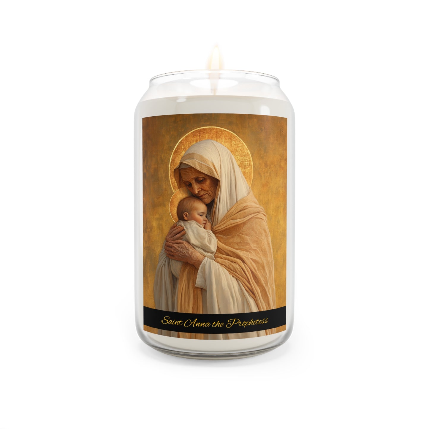 Saint Anna the Prophetess - Scented Prayer Candle, 13.75oz -  Candle - Catholic Art - prayer room Scented Candle - Religious Saint Art