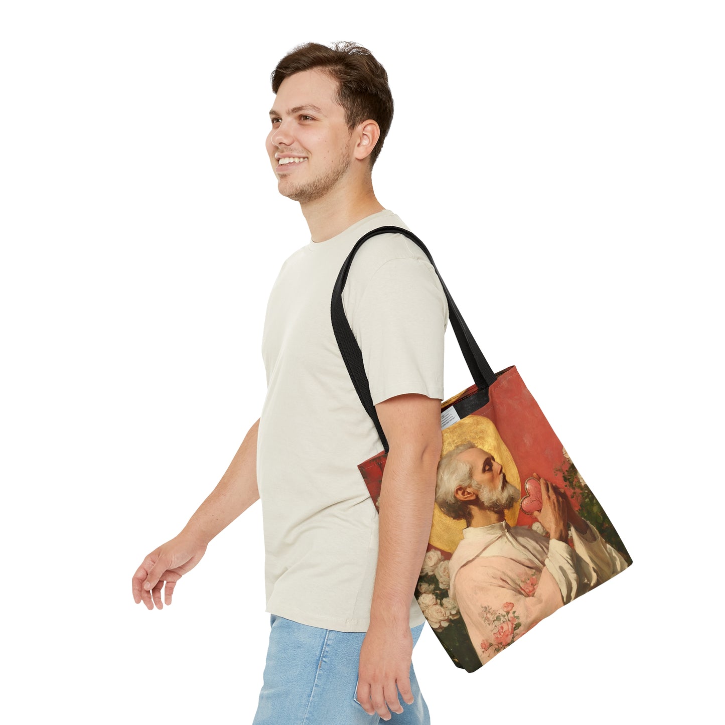 Saint Valentine - Tote Bag - Large Medium Small Faith Art Bag - Bible Study Faith Purse - Double Sided Prayer Tote