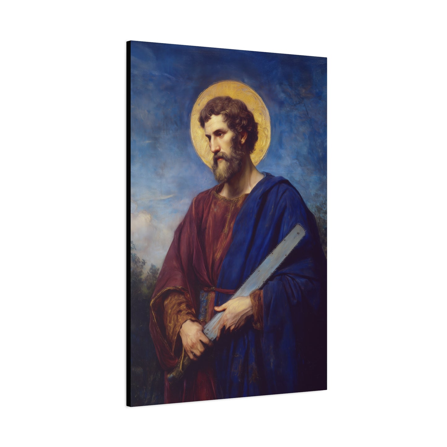 Saint Simon the Apostle  - Gallery Wrapped Canvas - Print - Religious Art for your Home - Catholic Art