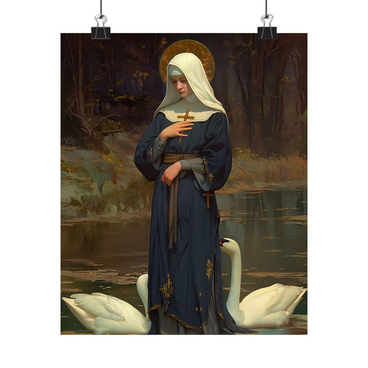 Saint Modwenna Poster Print - Sanctified Souls Print - Multiple Sizes - Premium Posters - Catholic Art - Religious Home Decor Print