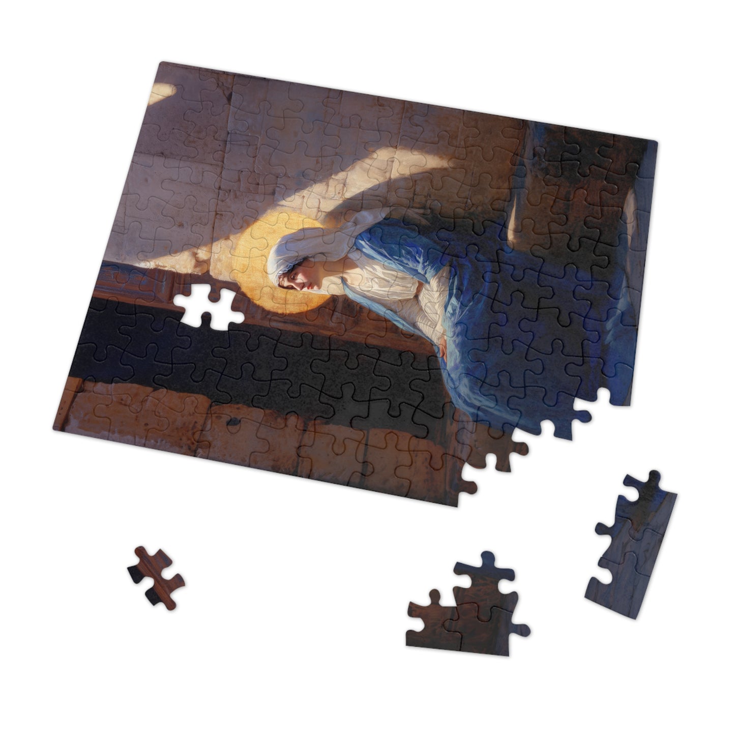 The Quiet Fiat That Split the Darkness, Mary's Yes - Puzzle & Keepsake Tin - Religious Jigsaw Puzzle (30, 110, 252, 500,1000-Piece)