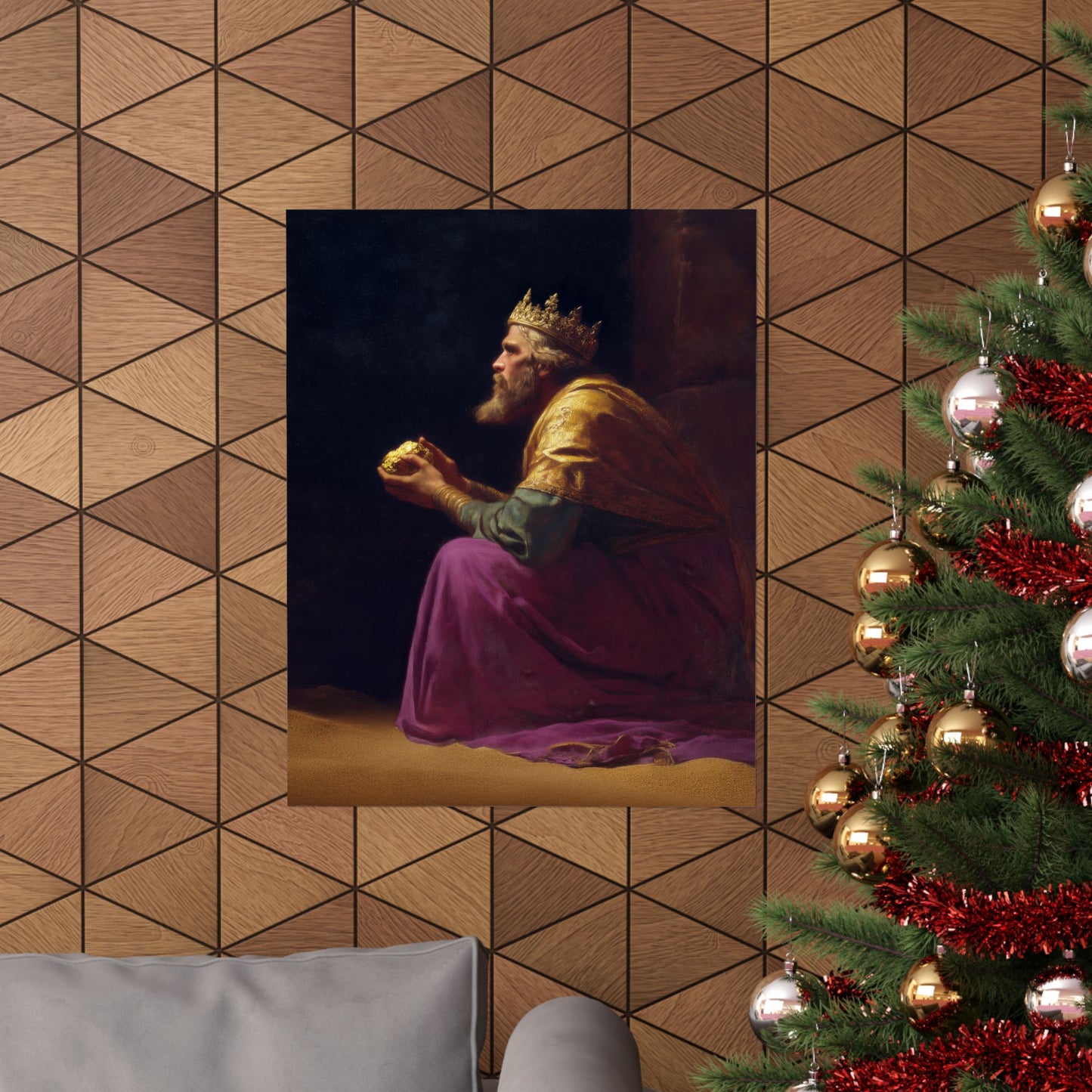 Melchior and the Gift Fit for a King - 3 Wise Men - Sanctified Souls Print - Multiple Sizes - Premium Matte Vertical Posters