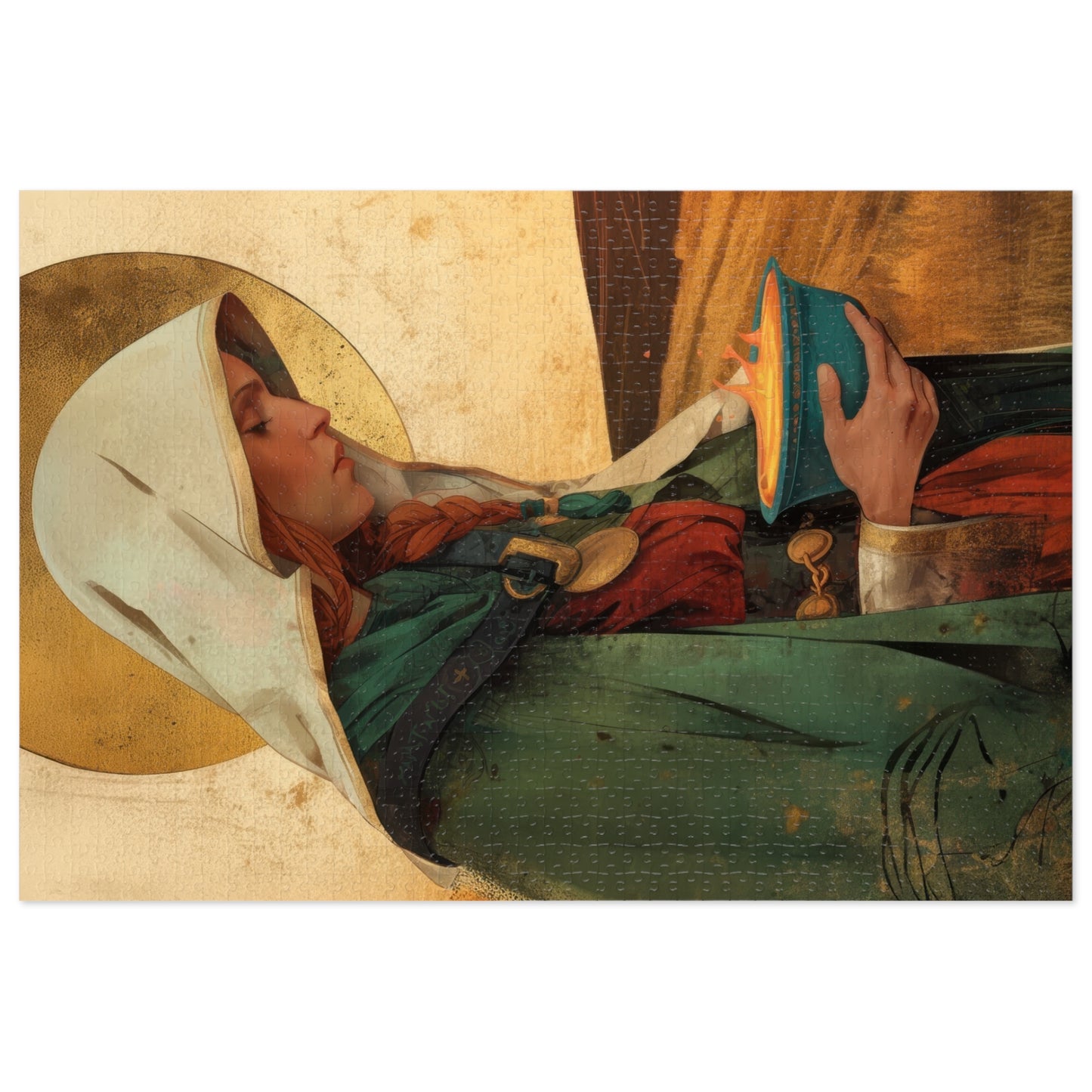 Saint Brigid of Ireland / Kildare - Puzzle and Keepsake Tin - Religious (30, 110, 252, 500,1000) - Religious Puzzle - Gifts for Catholics