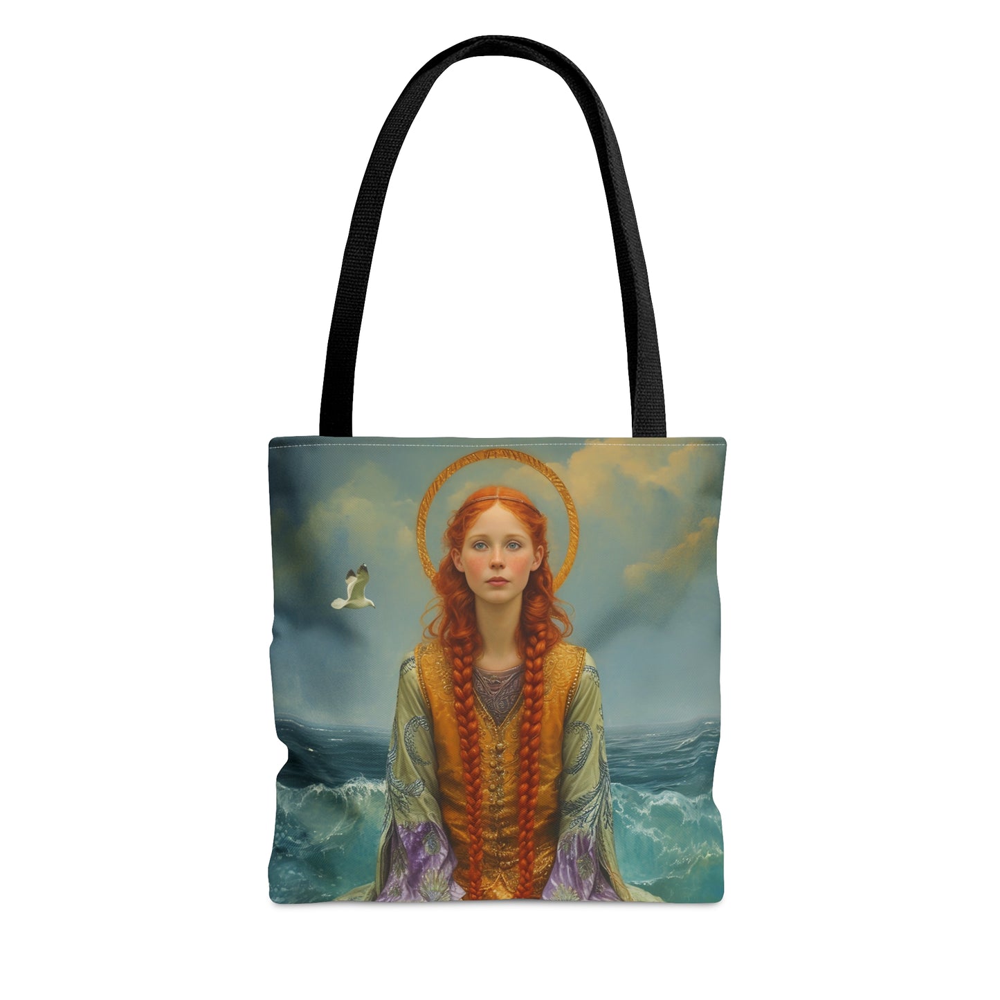 Saint Ia of Cornwall Tote Bag - Large Medium Small Faith Art Bag - Carry all reusable Art purse - Double Sided - Religious Saint Art