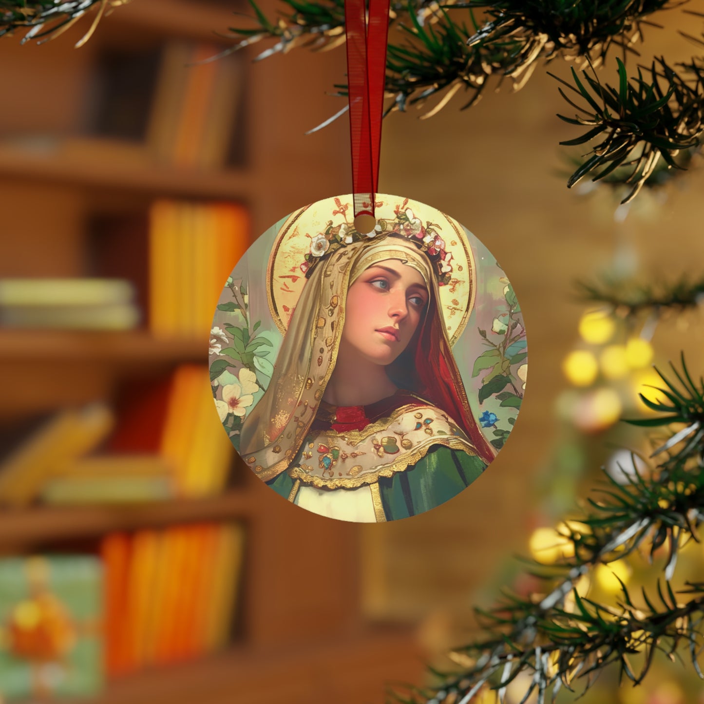 Saint Matilda of Germany Metal Ornament - Religious Holiday Christmas Ornament and Keepsake - Prayer Ornament