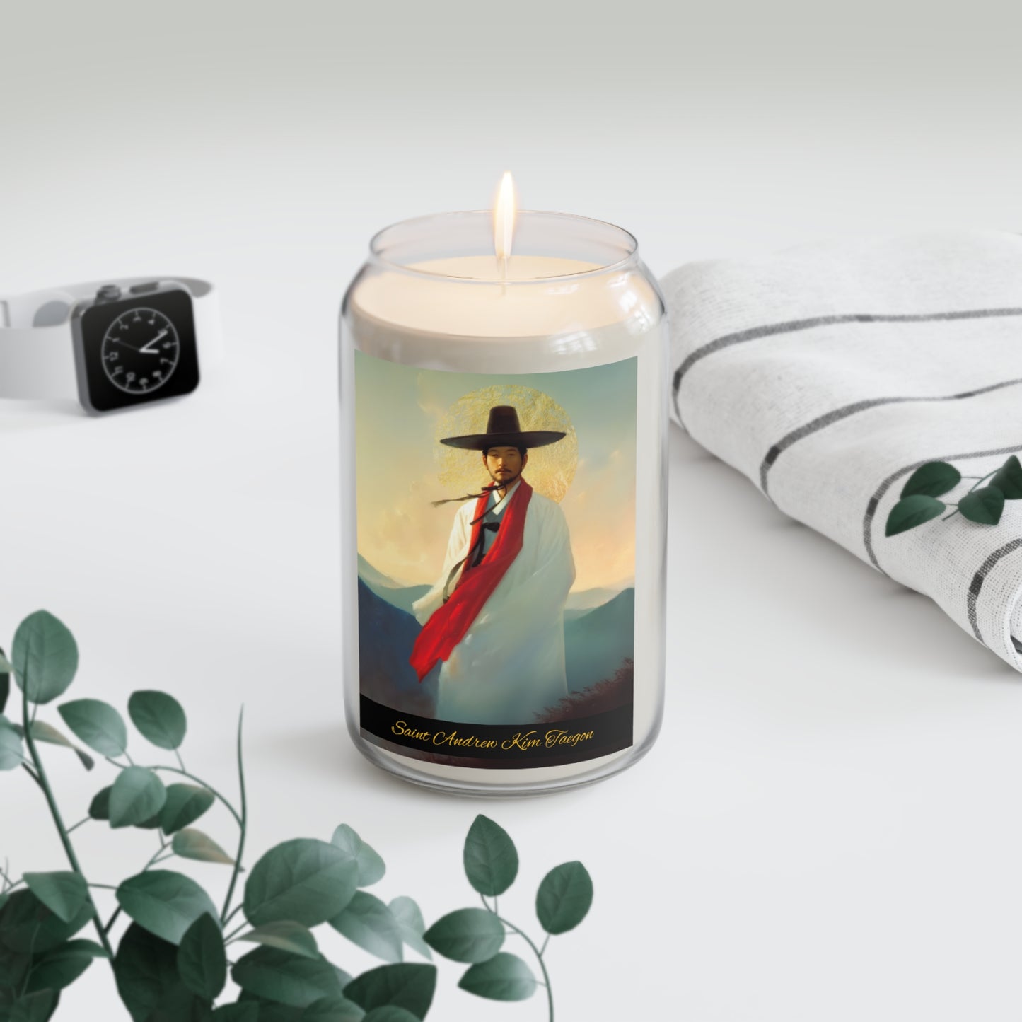 Saint Andrew Kim Taegon - Scented Prayer Candle, 13.75oz -  Candle - Catholic Art - prayer room Scented Candle - Martyr of the Church