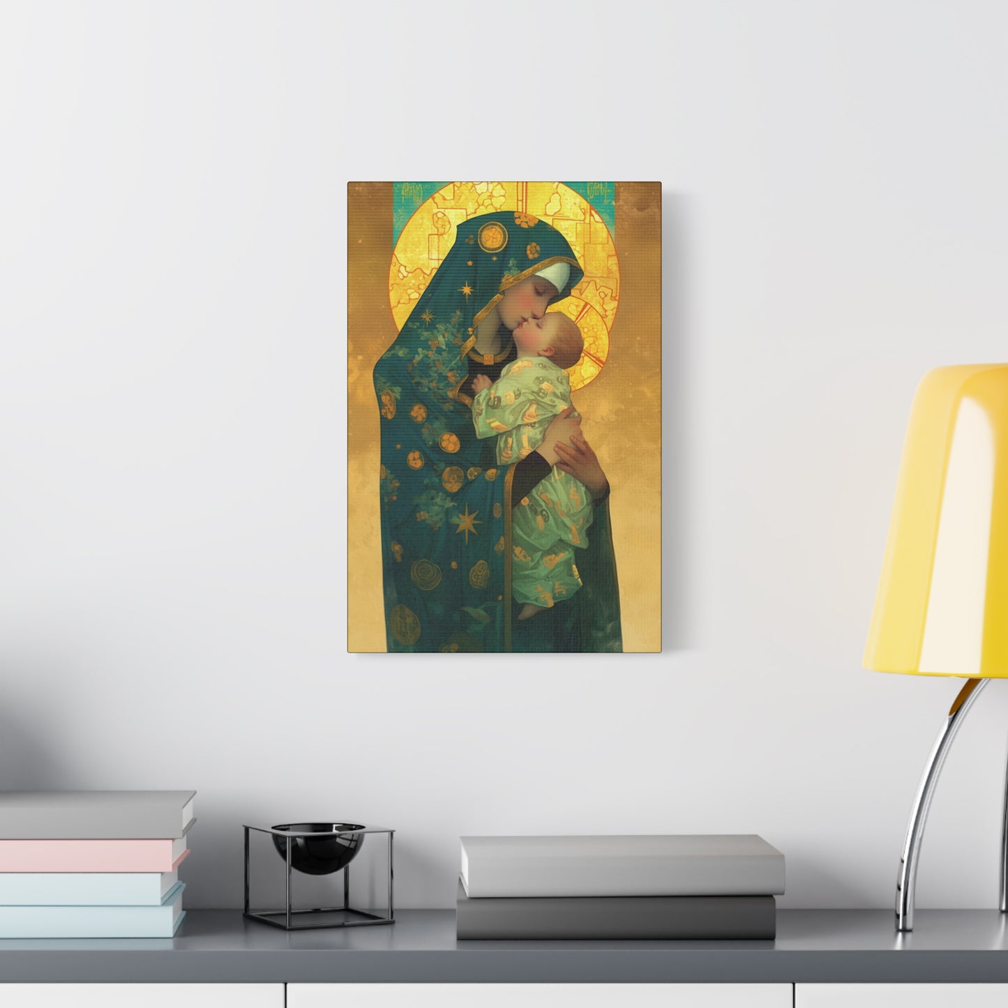 Peaceful Refuge - Mary and the Christ Child - Museum Wrapped Canvas - Print - Religious Art for your Home - Catholic Saint Art