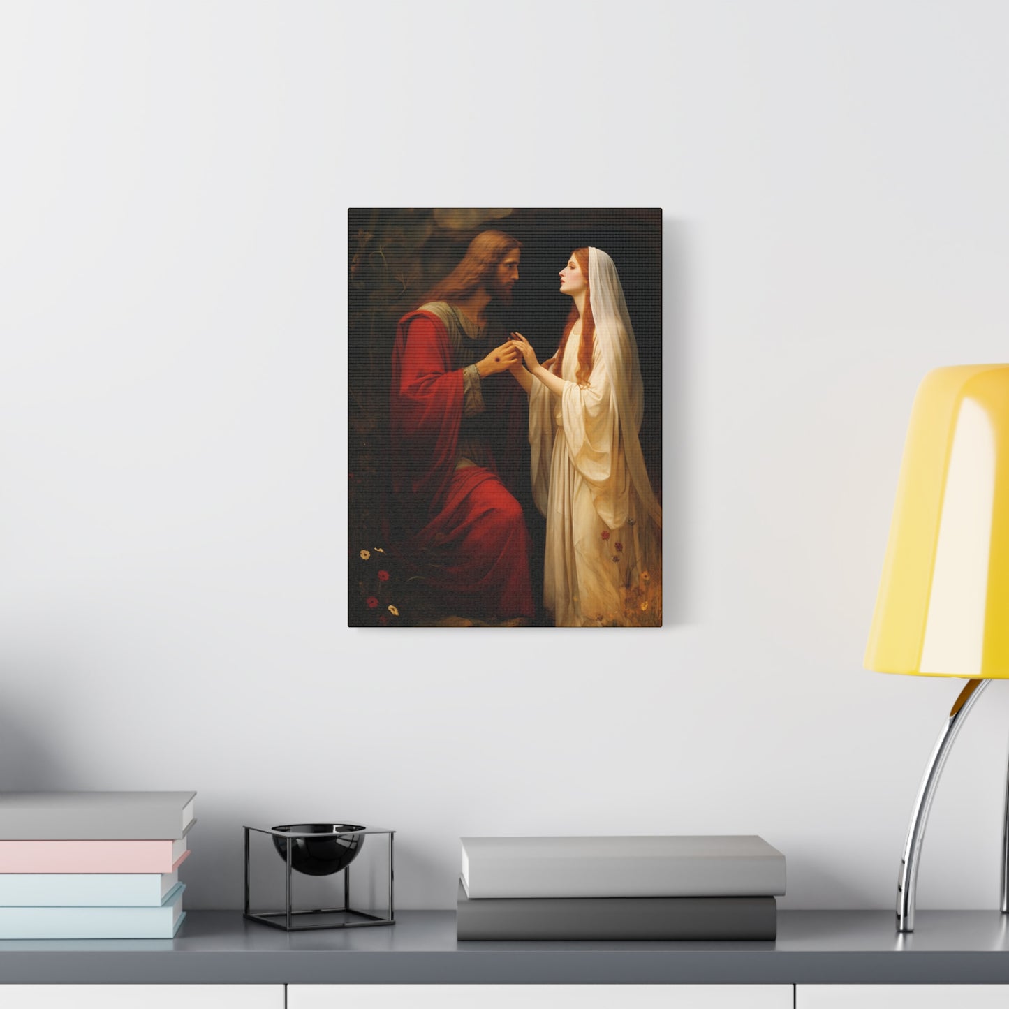 Revelation of Redemption Mary Magdalene and the Risen Christ - Gallery Wrapped Canvas - Sanctified Souls Print - Religious Art for your Home