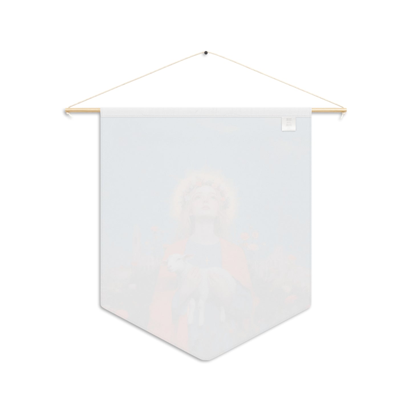 Saint Agnes of Rome Pennant / Banner / Wall Hanging - Prayer room art - 18" x 21" - Catholic - Large Banner