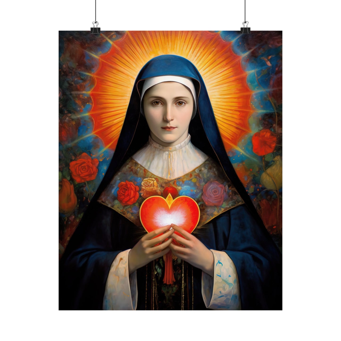 Saint Jane Frances de Chantal Print - Sanctified Souls Print - Multiple Sizes - Premium Matte Vertical Posters