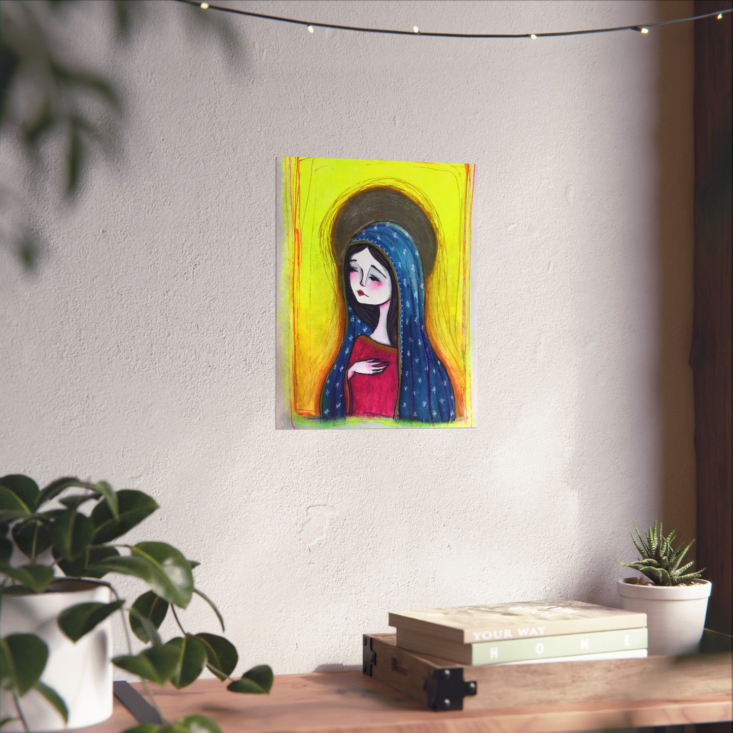 Our Lady of Guadalupe Poster Print - Hand-Drawn Catholic Art Print | Marian Devotional Wall Art | Sanctified Solocosmo Religious Poster