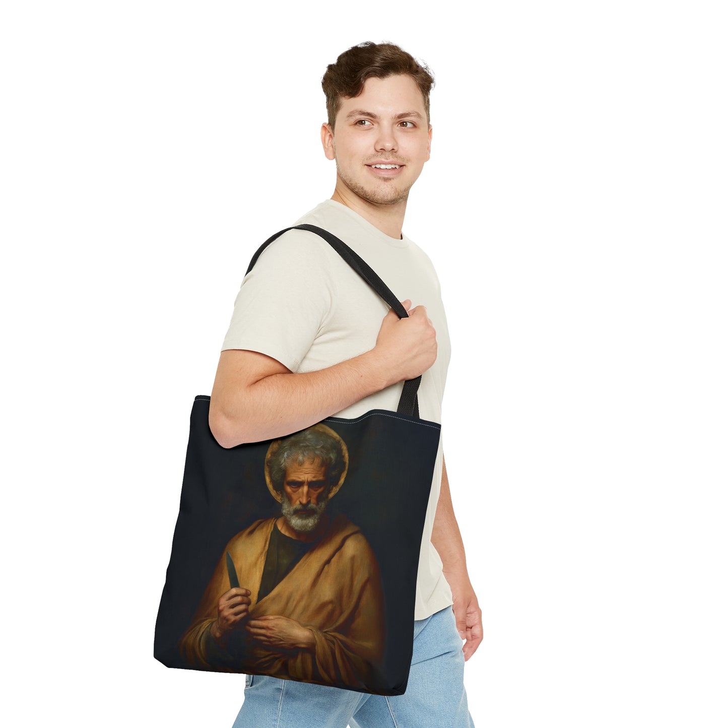 Saint Bartholomew the Apostle - Tote Bag - Large Medium Small Faith Art Bag - Re usable Tote Purse - Double Sided - Catholic Art Bag