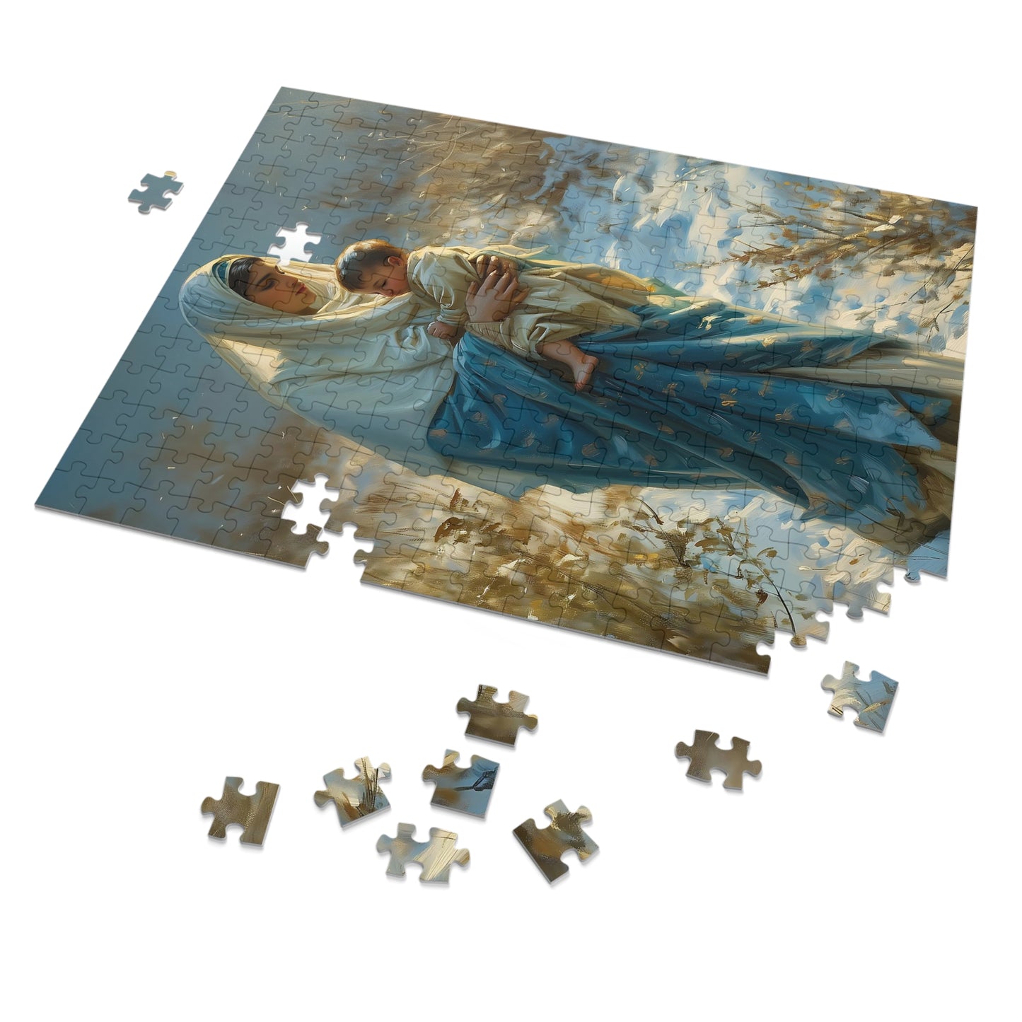 Snowfall of Grace - Our Lady's Winter Radiance - Puzzle & Keepsake Tin - Religious Puzzle (30, 110, 252, 500,1000-Piece) - Mary Art Puzzle