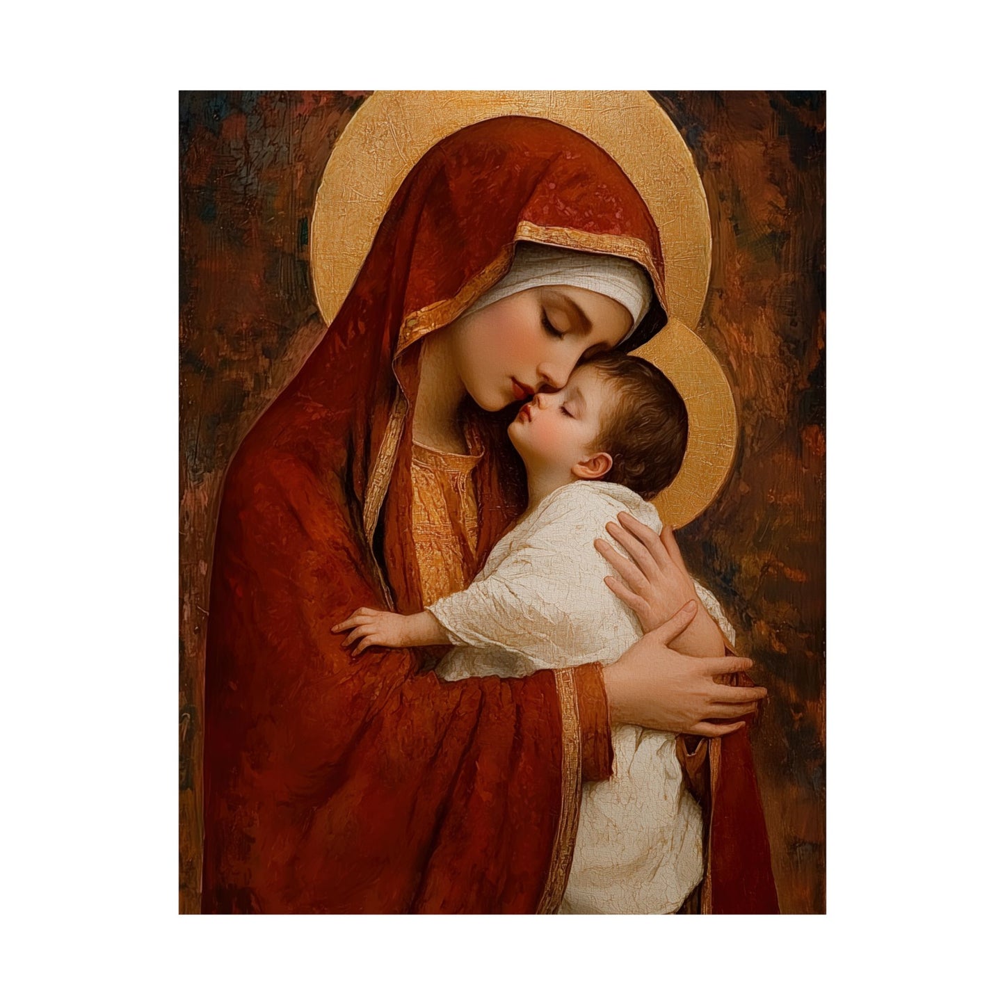 Our Lady of Tenderness - Mother Mary and the Christ Child - Marian Art - Sanctified Souls Print - Multiple Sizes - Premium Vertical Posters