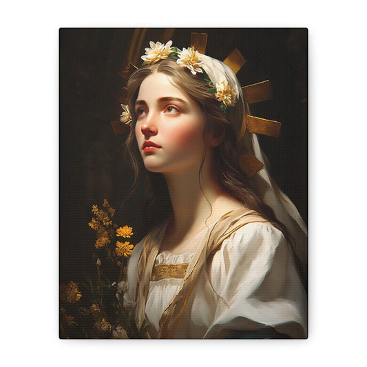 Saint Zita of Lucca  - Museum Wrapped Canvas - Sanctified Souls Print - Religious Art for your Home