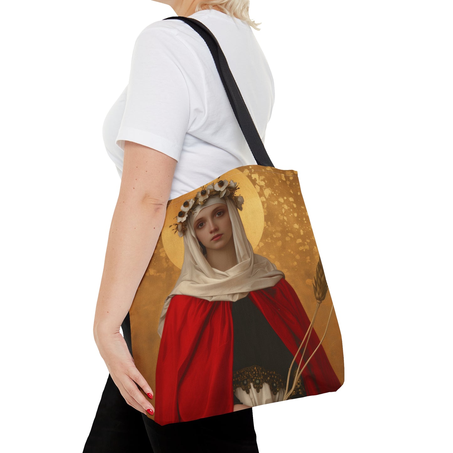 Saint Solange of Bourges Tote Bag - Large Medium Small Faith Art Bag -  Catholic Saint Purse - Carry All Bag - Religious Art Gift