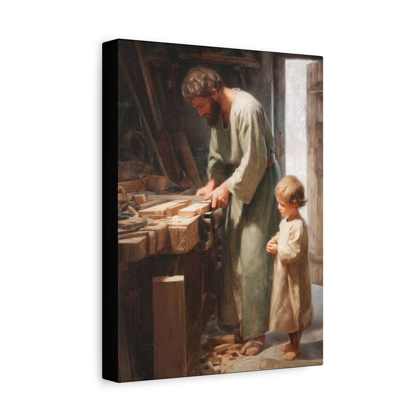 Saint Joseph the Worker - Museum Wrapped Canvas - Sanctified Souls Print - Religious Art for your Home