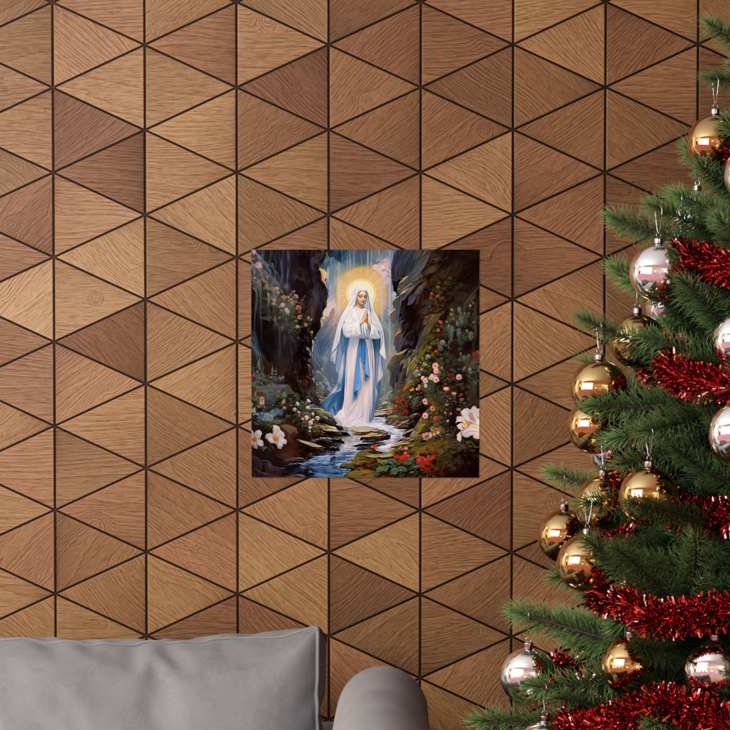 Our Lady of Lourdes - Sanctified Souls Print - Multiple Sizes - Premium Matte Vertical Posters