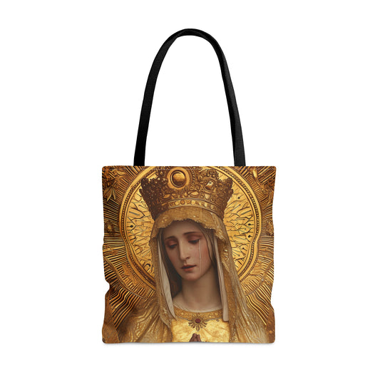 Gate of Eternity - The Golden Mary - Tribute to Our Lady of the Gate of Dawn Tote Bag - Large Medium Small Faith Art Bag - Golden Mary