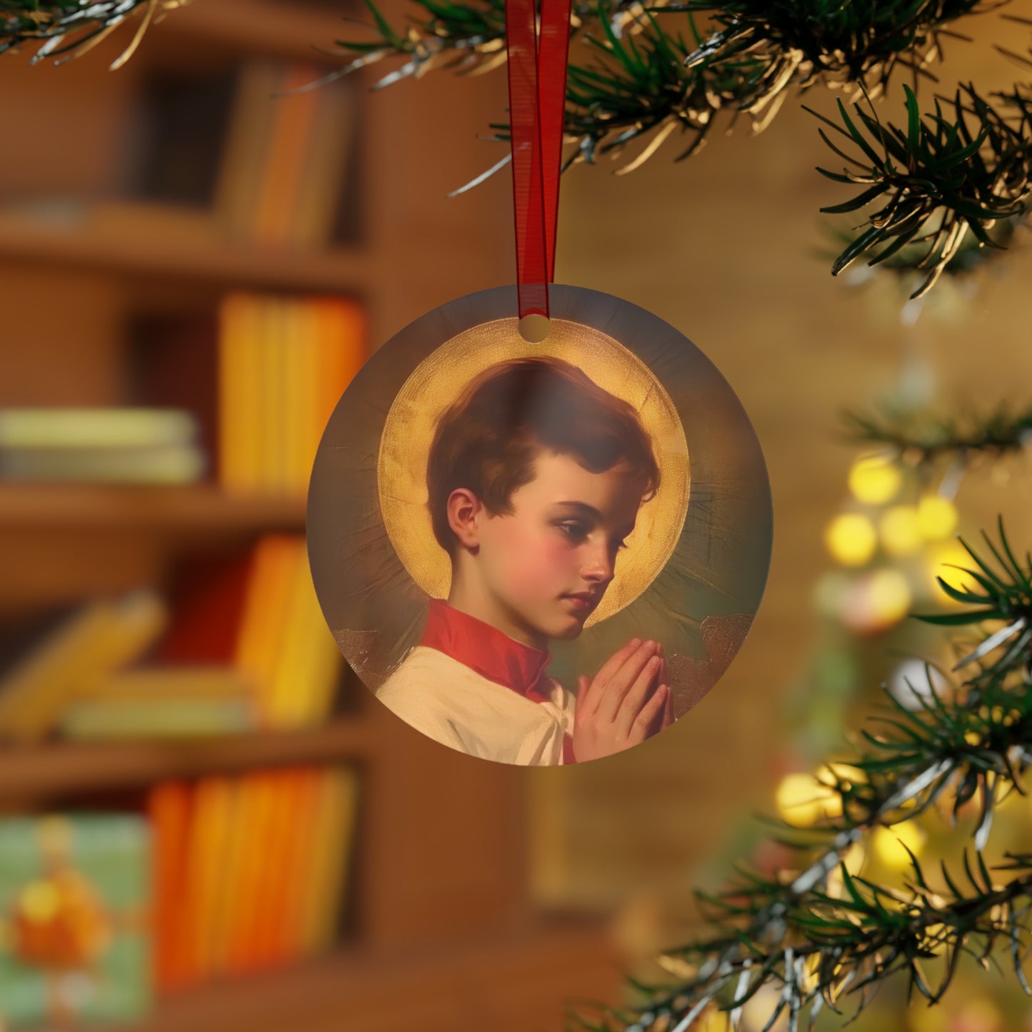 Saint Dominic Savio Metal Ornament - Religious Holiday Christmas Keepsake - Religious Catholic Tree Ornament - Christmas Gift