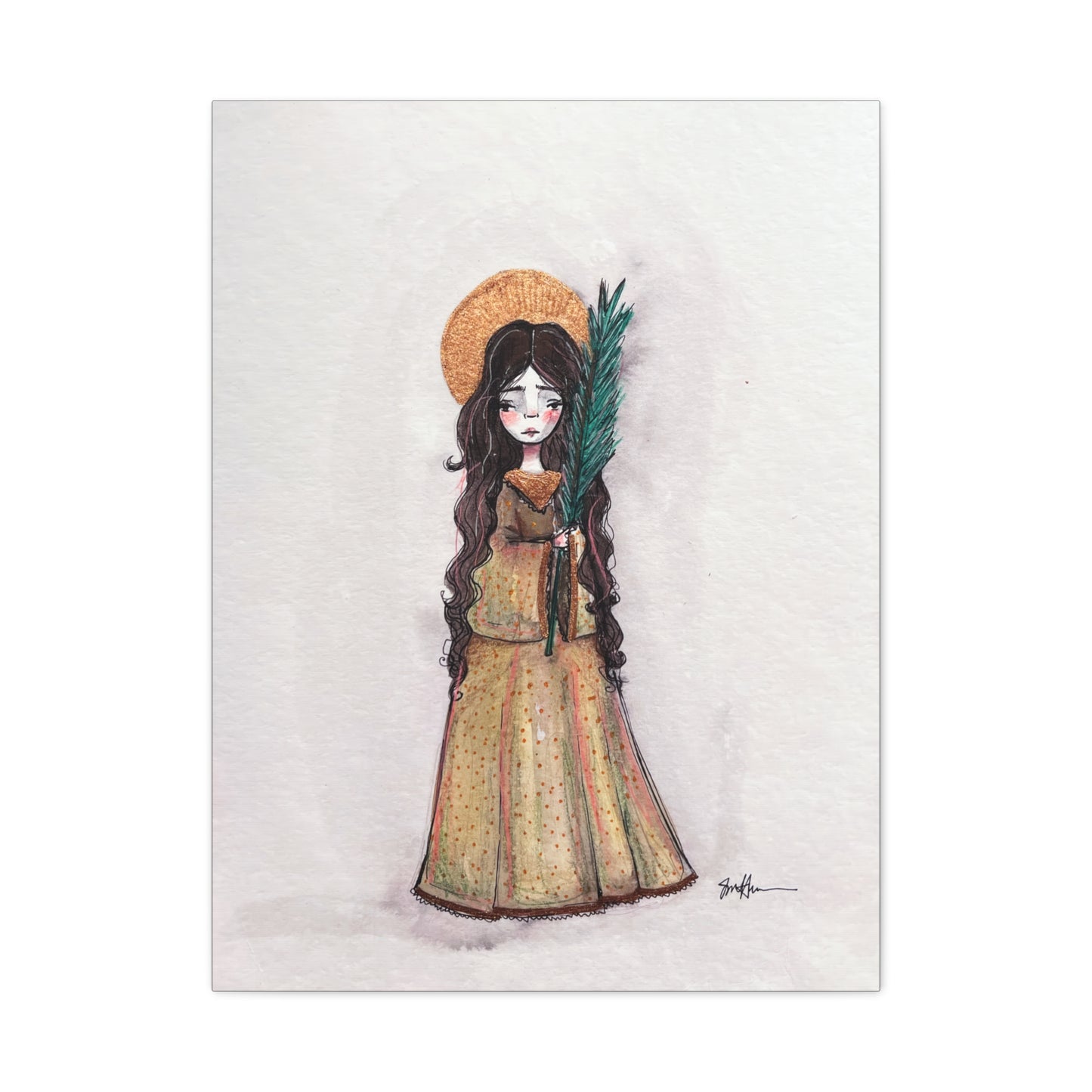Saint Hope Canvas - Hand-Drawn Art | Catholic Canvas Print | Faith Hope and Charity Middle Sister | Sacred Art |  Devotional Artwork