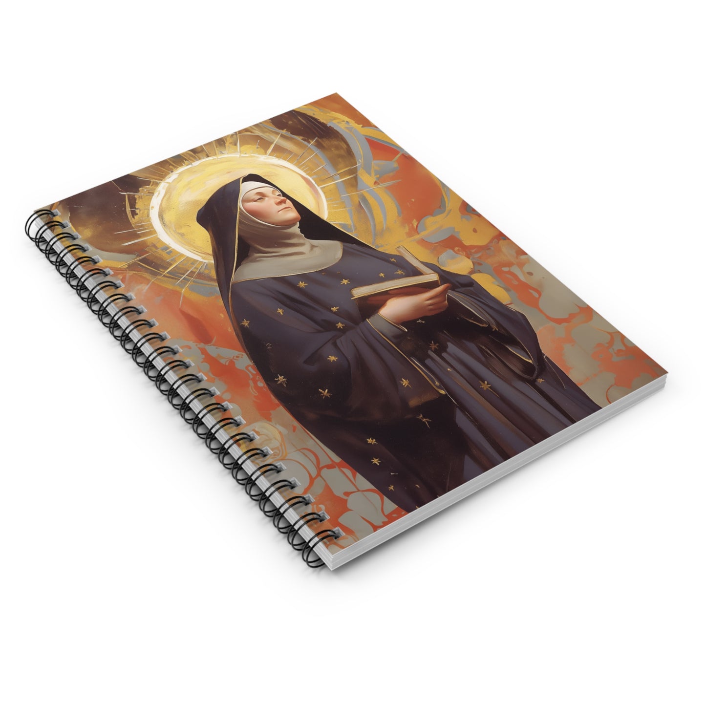 Saint Monica of Hippo - Sanctified Souls Art - Religious - Spiral Notebook - Ruled - Catholic Religious - Devotional Prayer Journal