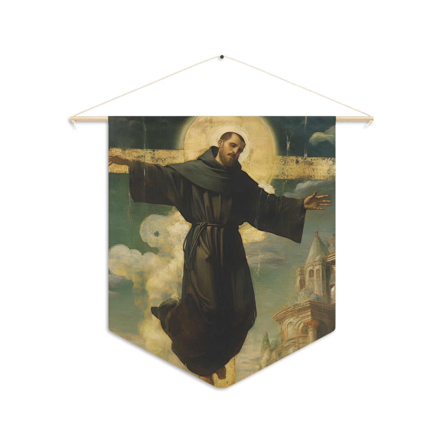 Saint Joseph of Cupertino Wall Banner / Wall Hanging - Our Lady of Guadalupe - Catholic Home Art - Saint Art for your home - 18" x 21"