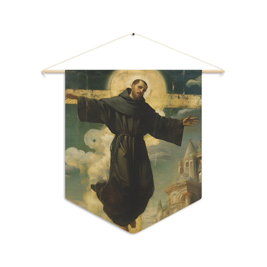 Saint Joseph of Cupertino Wall Banner / Wall Hanging - Our Lady of Guadalupe - Catholic Home Art - Saint Art for your home - 18" x 21"