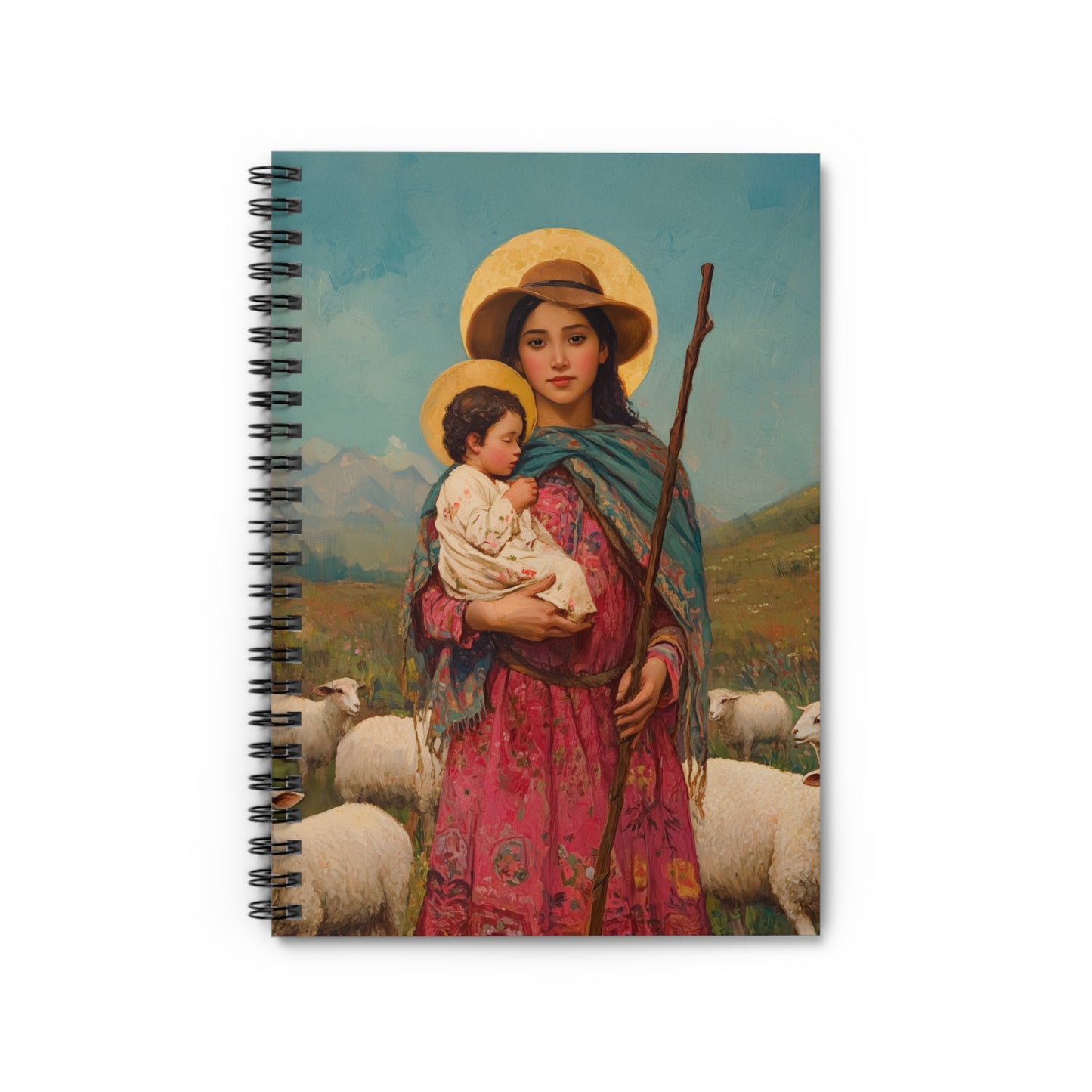 Divina Pastora - Divine Shepherdess - Marian Title - Mother Mary - Journal - Sanctified Souls Art - Religious Based Notebook - Spiral