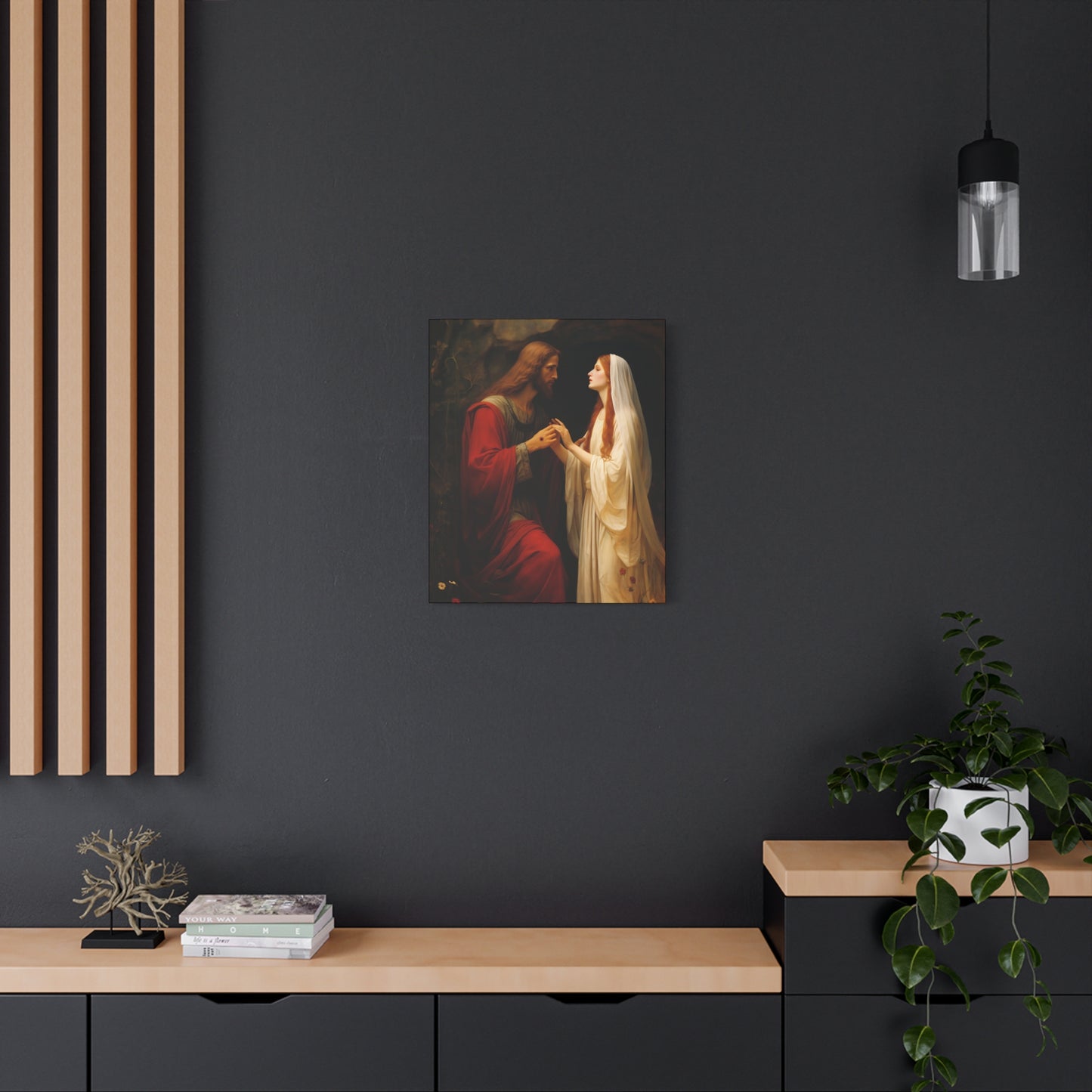 Revelation of Redemption Mary Magdalene and the Risen Christ - Gallery Wrapped Canvas - Sanctified Souls Print - Religious Art for your Home