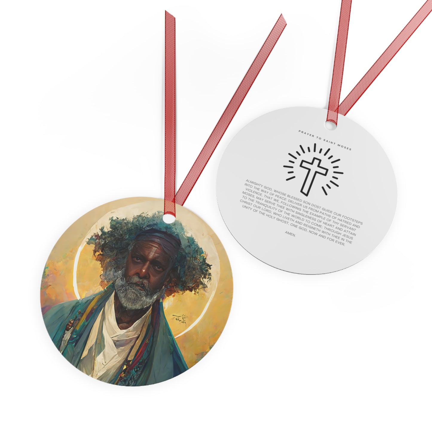 Saint Moses - Religious Holiday Christmas Ornament and Keepsake - Double sided Keepsake Religious Ornament