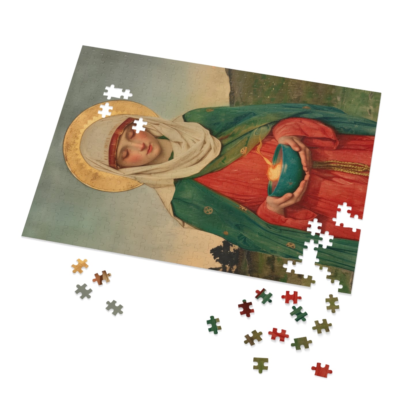 Saint Brigid of Ireland / Kildare - Puzzle and Keepsake Tin - Religious (30, 110, 252, 500,1000) - Religious Puzzle - Gifts for Catholics