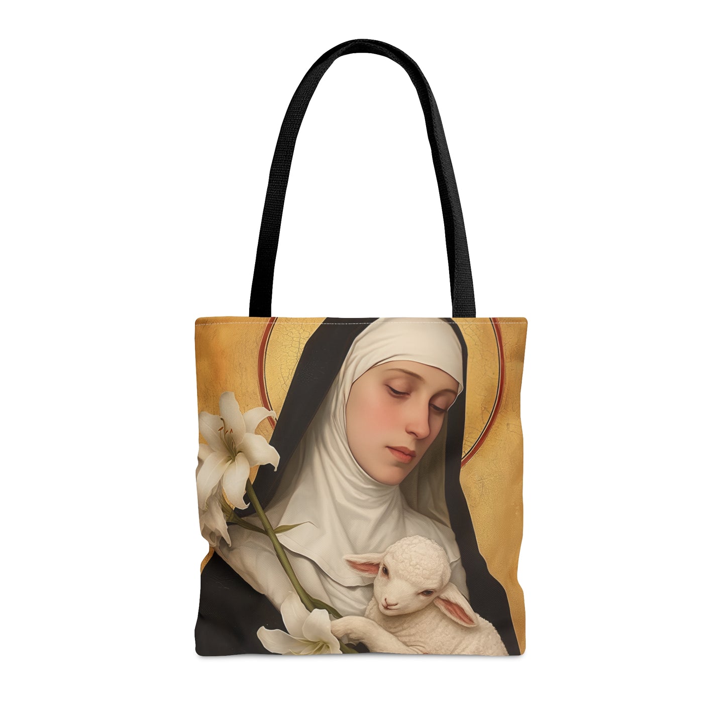 Saint Agnes of Montepulciano Tote Bag - Large Medium Small Faith Art Bag - Catholic Faith Purse - Religious Carry All Reusable Tote Bag
