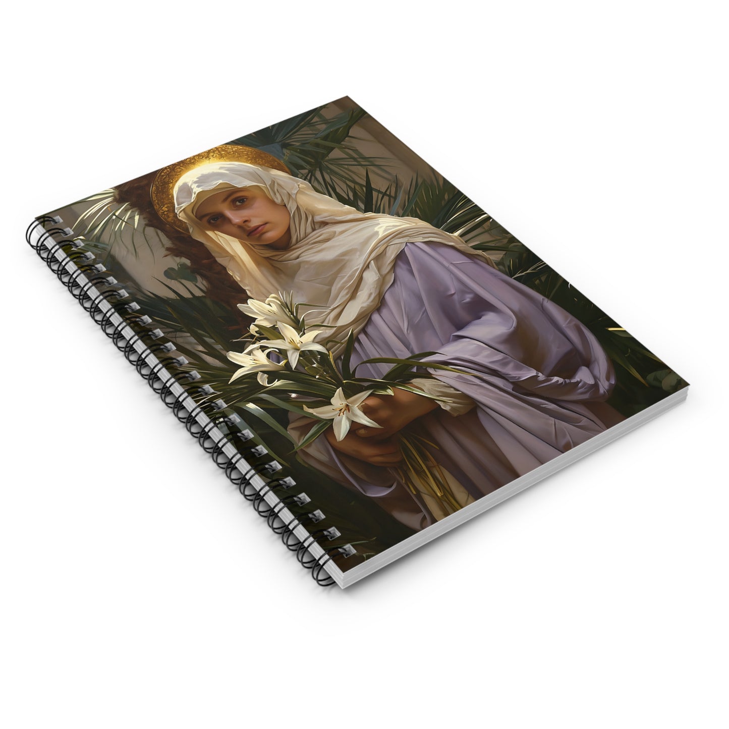 Saint Adele Journal - Sanctified Souls Art - Religious Based Notebook - Spiral Notebook - Ruled Line