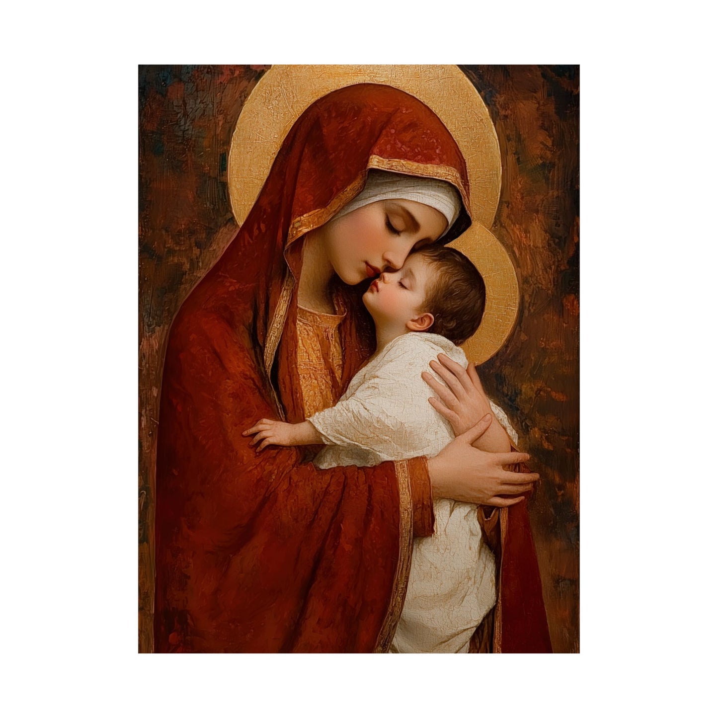 Our Lady of Tenderness - Mother Mary and the Christ Child - Marian Art - Sanctified Souls Print - Multiple Sizes - Premium Vertical Posters
