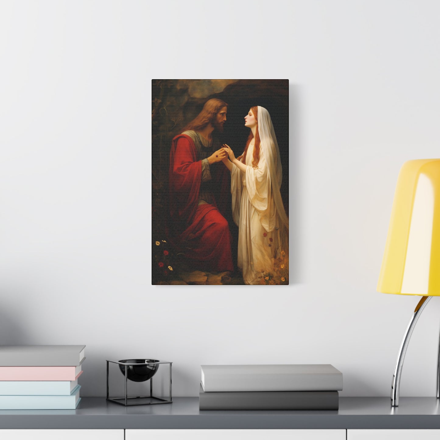Revelation of Redemption Mary Magdalene and the Risen Christ - Gallery Wrapped Canvas - Sanctified Souls Print - Religious Art for your Home