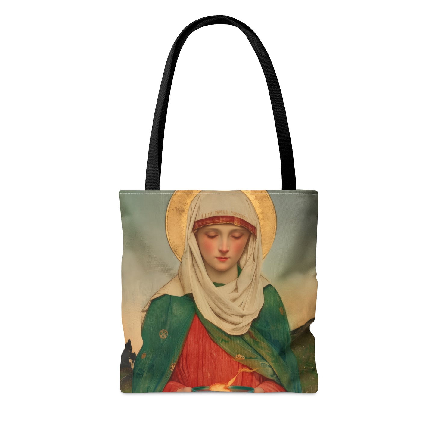 Saint Brigid of Ireland / Kildare Tote Bag - Large Medium Small Faith Art Bag - Catholic Faith Purse - Religious - Prayer Bag - Devotional