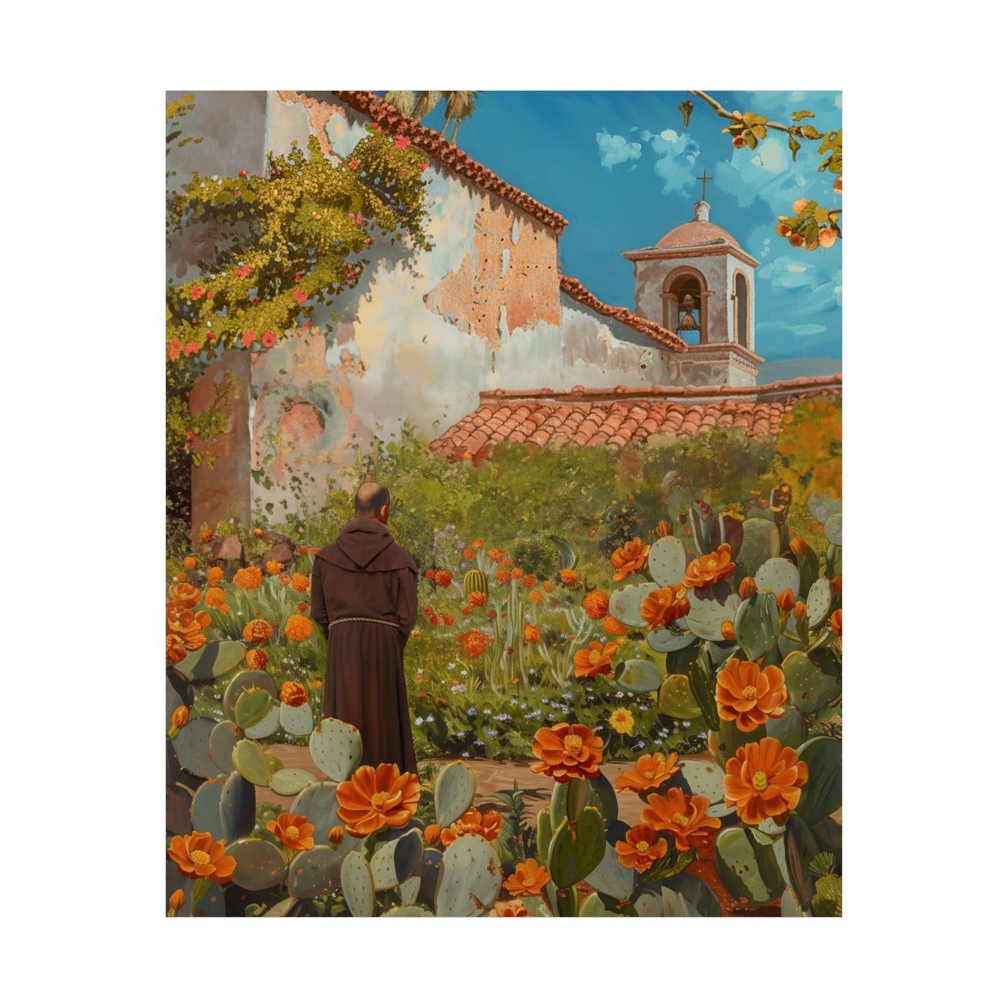 Saint Junípero Serra - Sanctified Souls Print - Multiple Sizes - Premium Matte Vertical Posters - California Santa Barbara Mission
