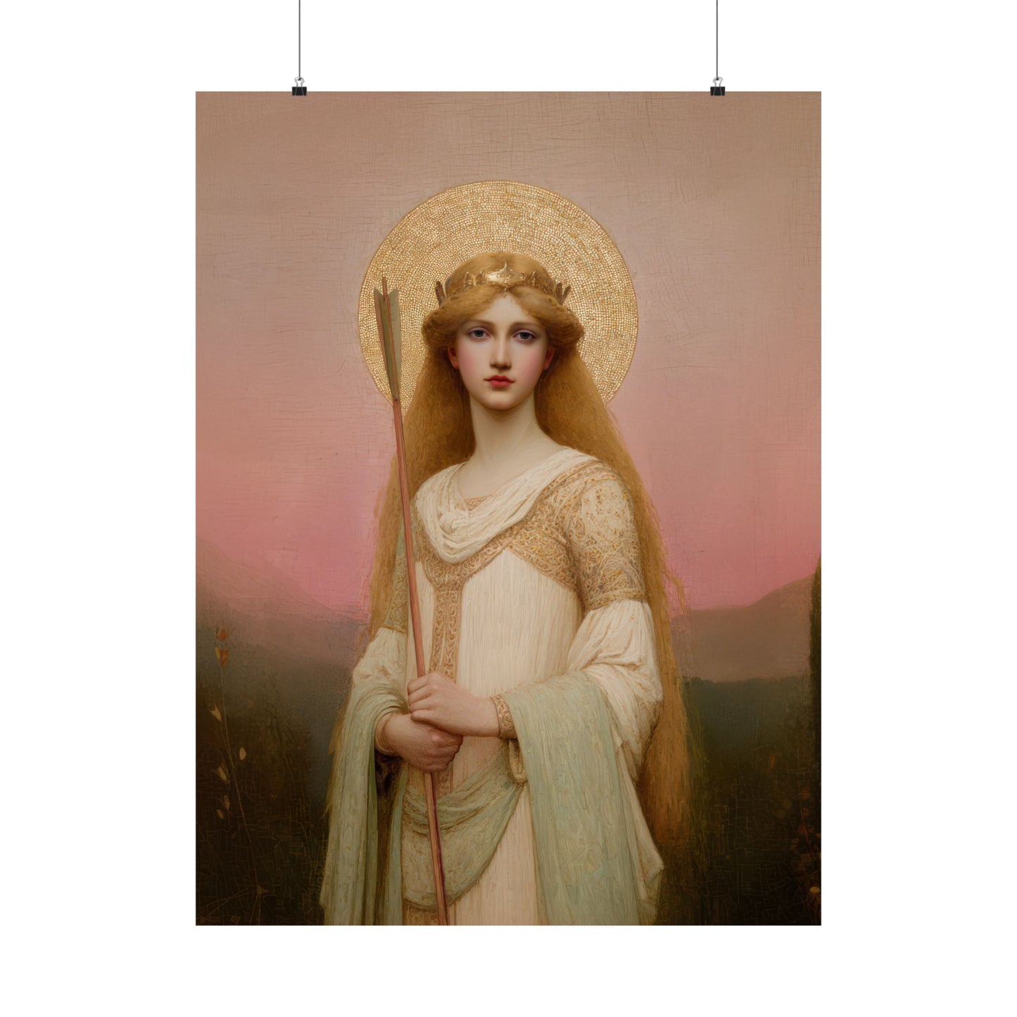 Saint Ursula -  Catholic Art - Multiple Sizes - Premium Posters - Catholic Art - Christian Home - Catholic Saint Art